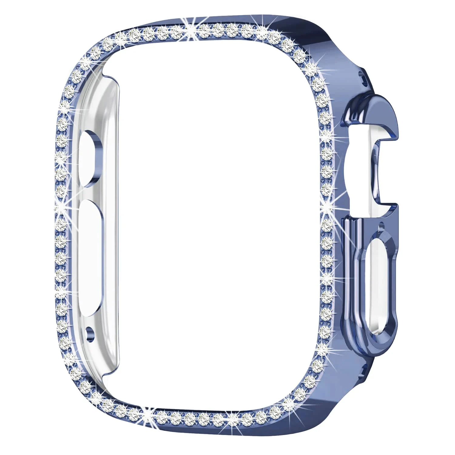 DL3 Mobilak Compatible with Apple Watch Ultra 49mm Bling Diamond Case PC Bumper Protective Cases Women Girls Crystal Shining Rhinestone Cases Smartwatch Accessories Case - Blue