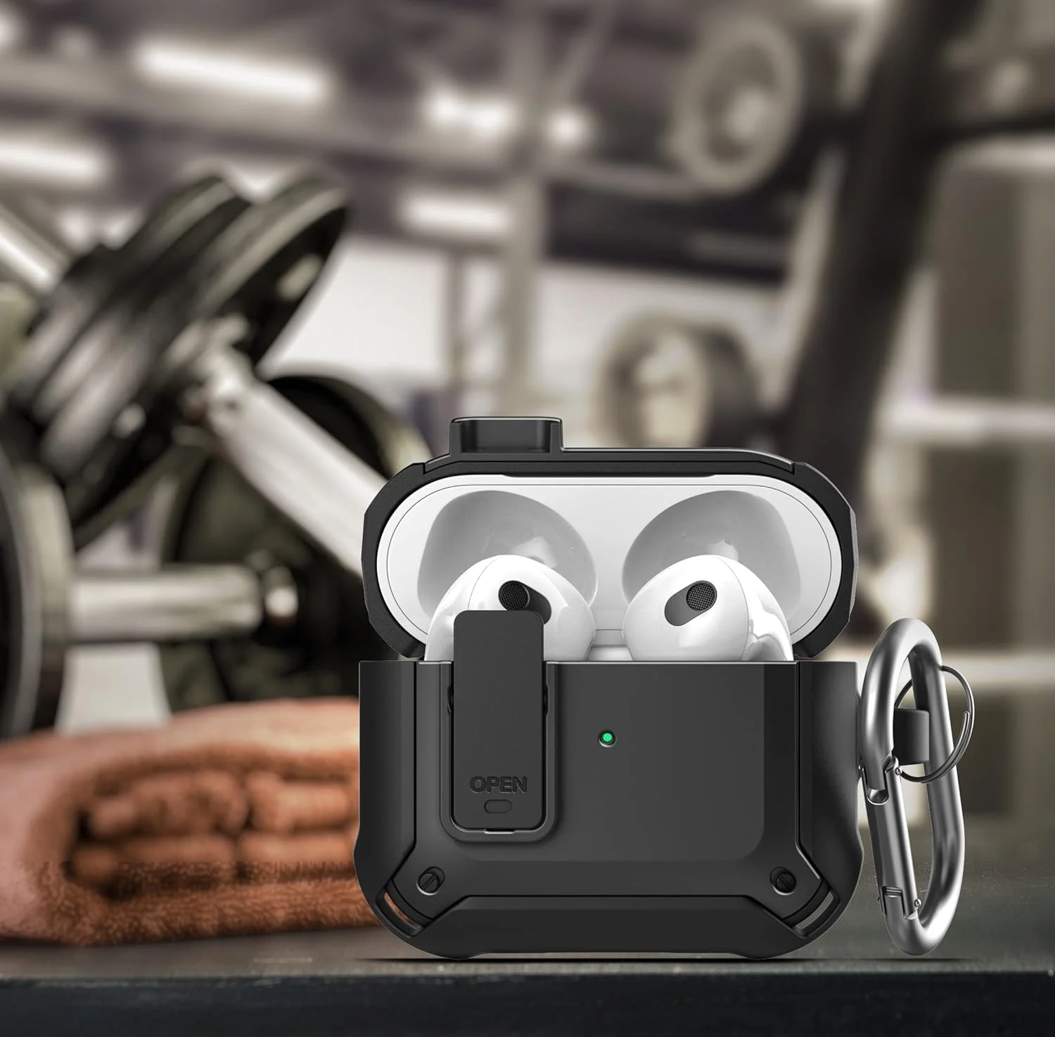DL3 Mobilak Case Compatible with AirPods Pro Cover with Lock, Compatible with AirPods Pro 2nd Generation/1st Generation Case (2023/2022/2019) - Black
