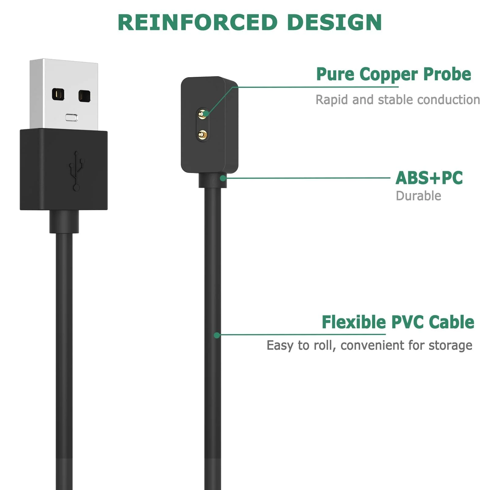DL3 Mobilak Charger For Xiaomi Redmi Watch 5/5 Active/5 Lite/4/3 Active/3 Lite, Redmi Band 2/3, 1m Portable Charging Cable For Xiaomi Smart Band 10/9/9 Pro/9 Active/8/8 Pro/8 Active - Black