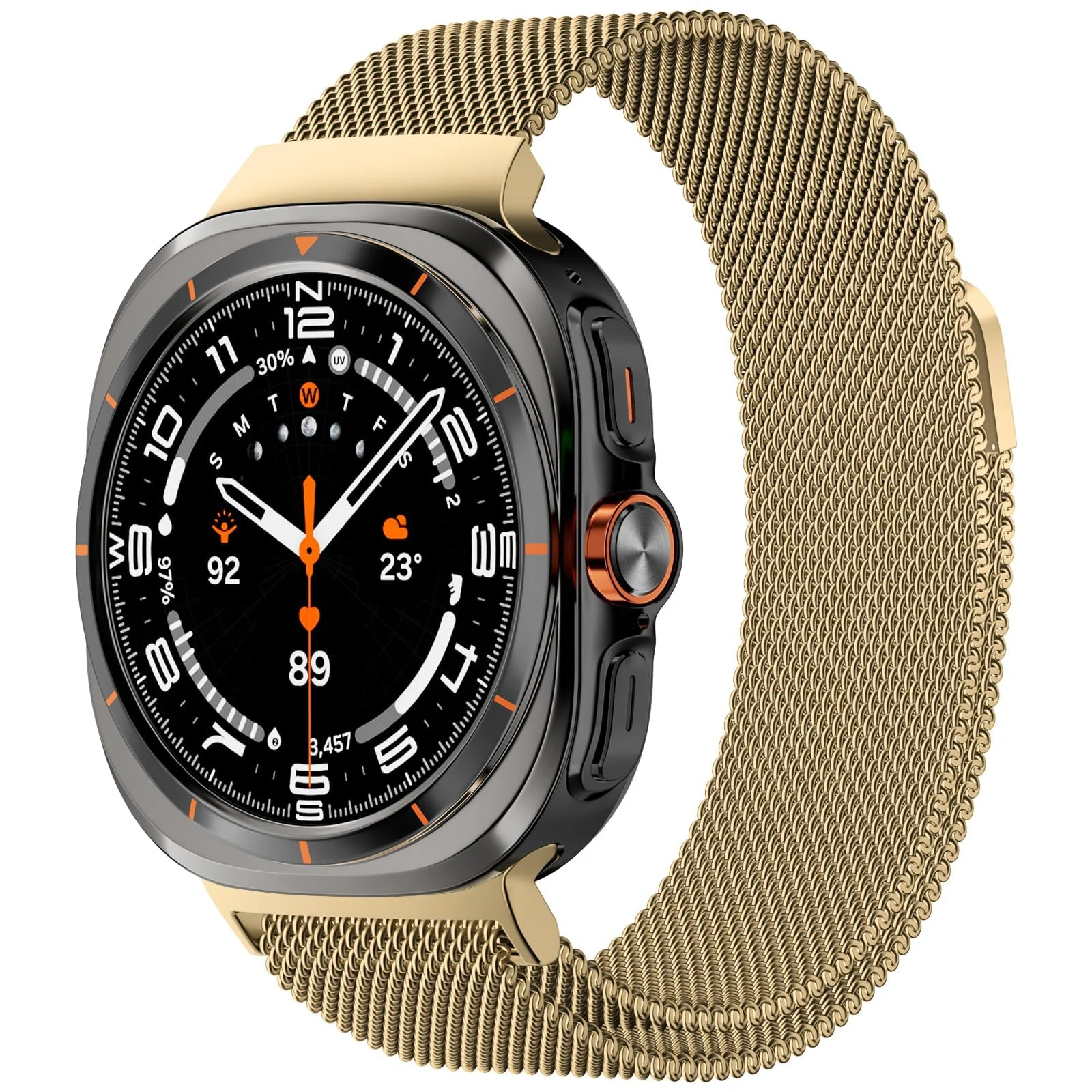 DL3 MOBILAK Milanese Magnetic Stainless-Steel Watch Strap for Samsung Galaxy Watch Ultra 47MM (2026 and 2025 and 2024) - A-Gold