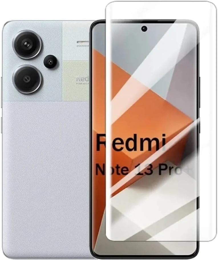 DL3 Mobilak Screen Protector Xiaomi Redmi Note 13 Pro+ Plus [Liquid UV Tempered Glass] Full Screen adhesive [Sensitive Touch][Fingerprint Sensor Compatible] HD - Clear