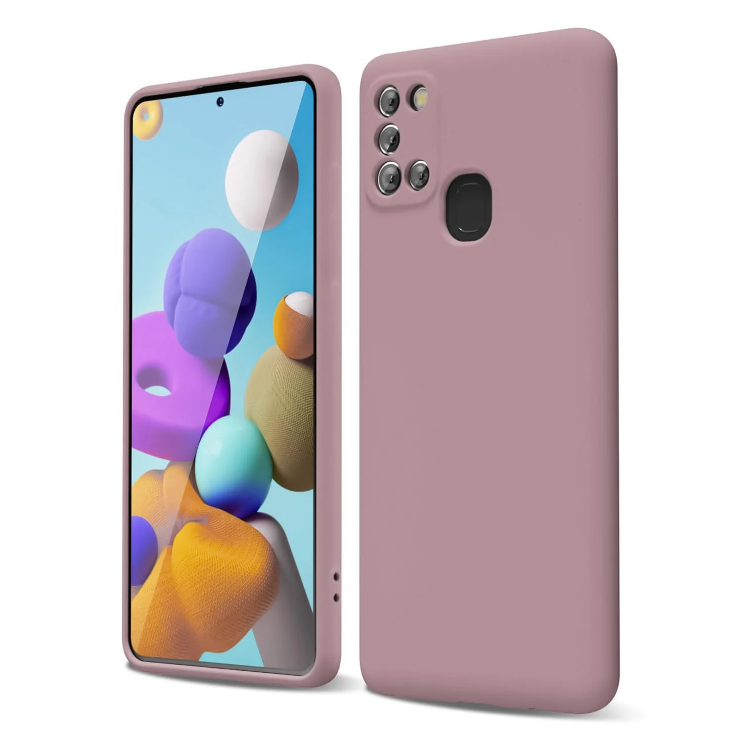 DL3 Mobilak Silicone Protective Case for Samsung Galaxy A21s, Shock-absorbing protection, Scratch-resistant surface, Soft microfiber lining - Cashmere