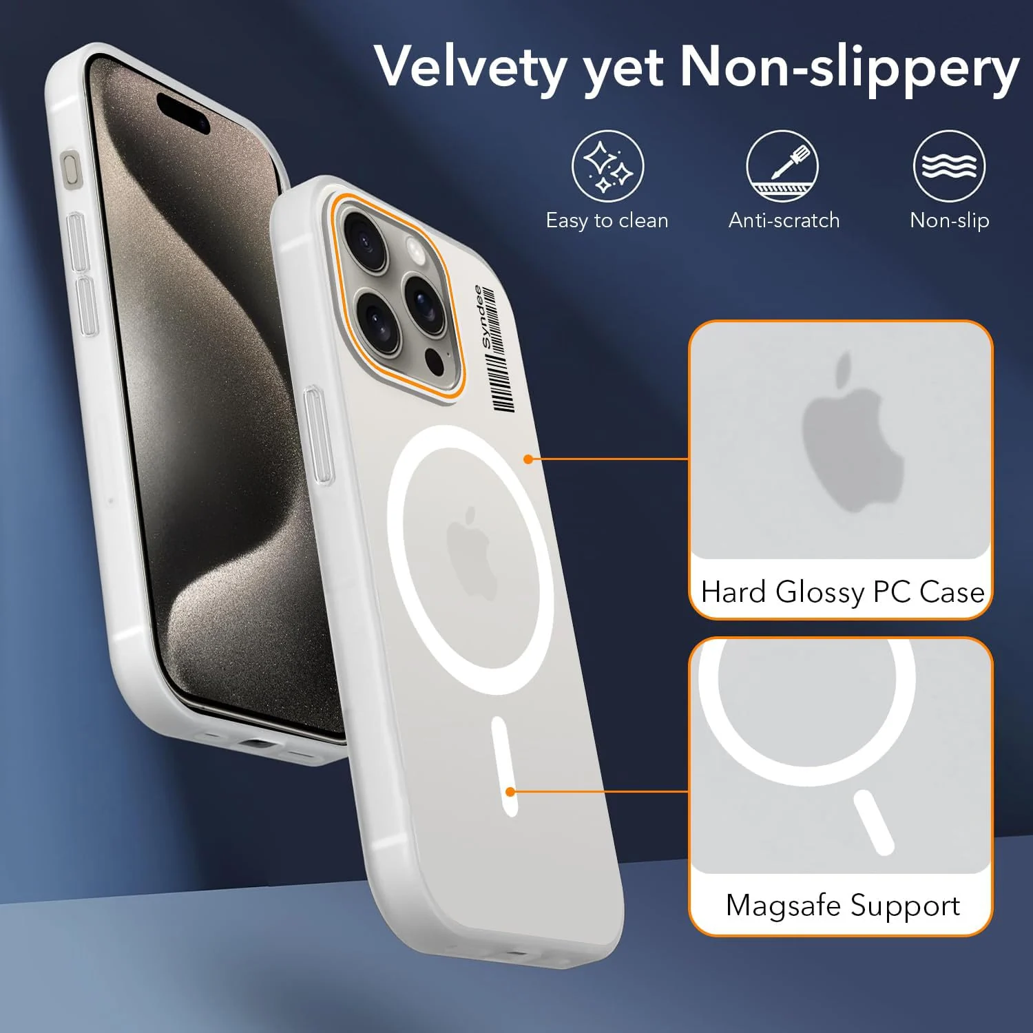 DL3 Mobilak Case Back Cover for iPhone 11 Pro Max 6.5-Inch, Sleek Frosted Translucent Back Only Compatible with Wireless Magnetic Accessories | Anti-Scratch Shockproof Phone Case - Clear