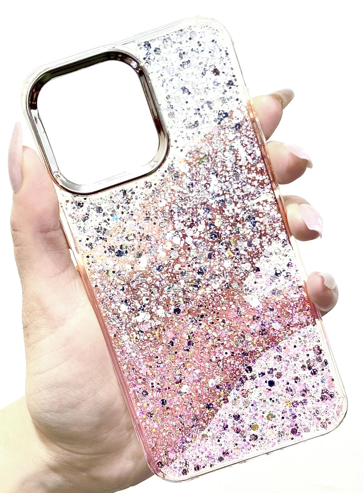 DL3 Mobilak Glitter Rhinestone Protective Case for Samsung Galaxy S23 Ultra with Shockproof Design - White Pink