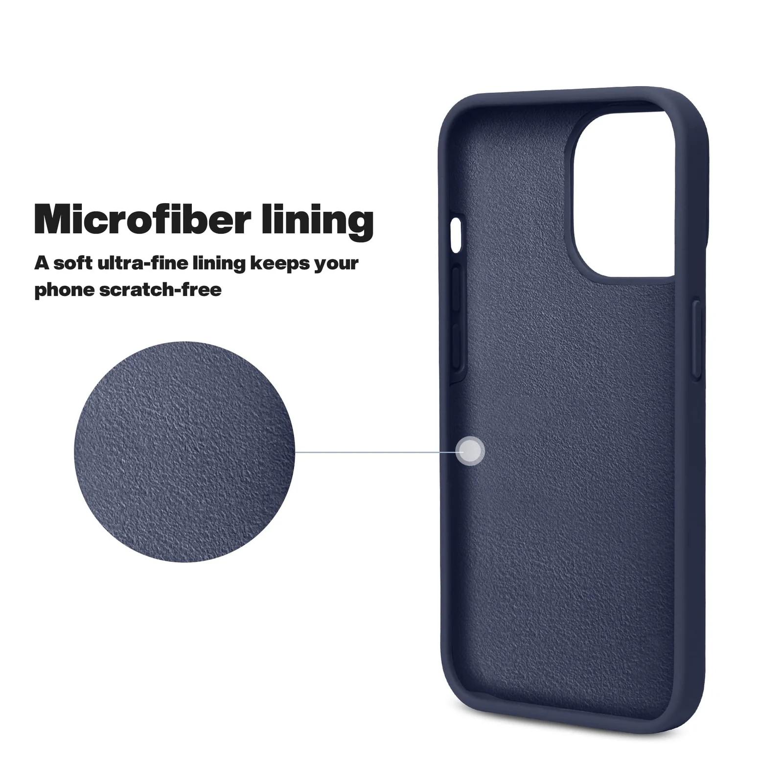 DL3 Mobilak Liquid Silicone Protective Case with Soft Microfiber Lining for iPhone 12 / 12 Pro (6.1 Inch) - Midnight Blue