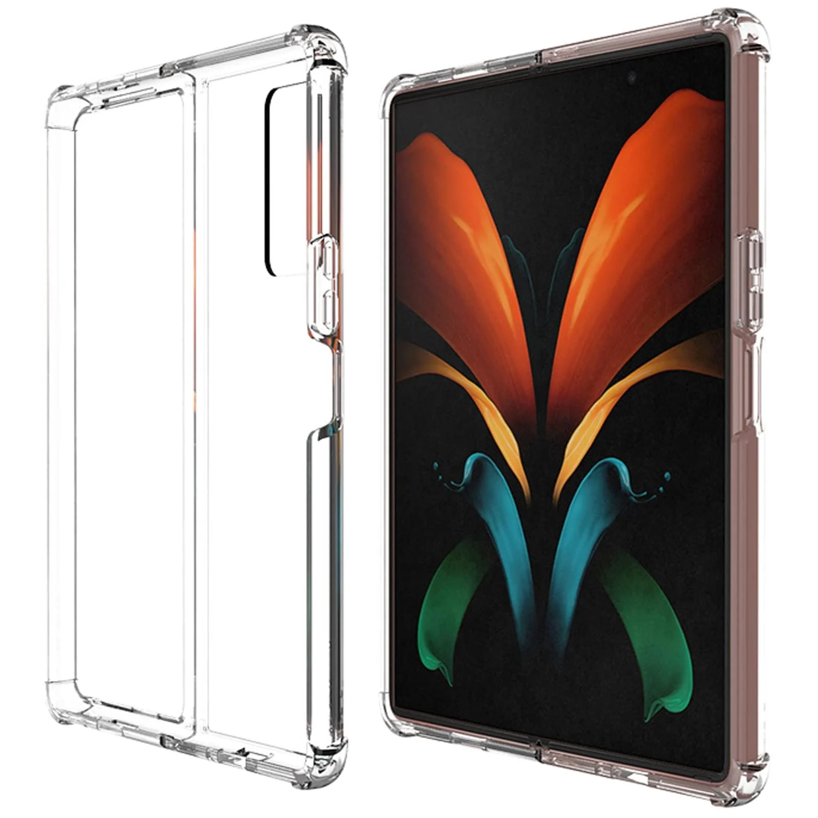 DL3 Mobilak Protective Case for Samsung Galaxy Z Fold 2, [Shock-Absorbent] Flexible TPU Mobile Phone Case Shockproof Scratch-Resistant for Samsung Galaxy Z Fold 2 2020 - Transparent