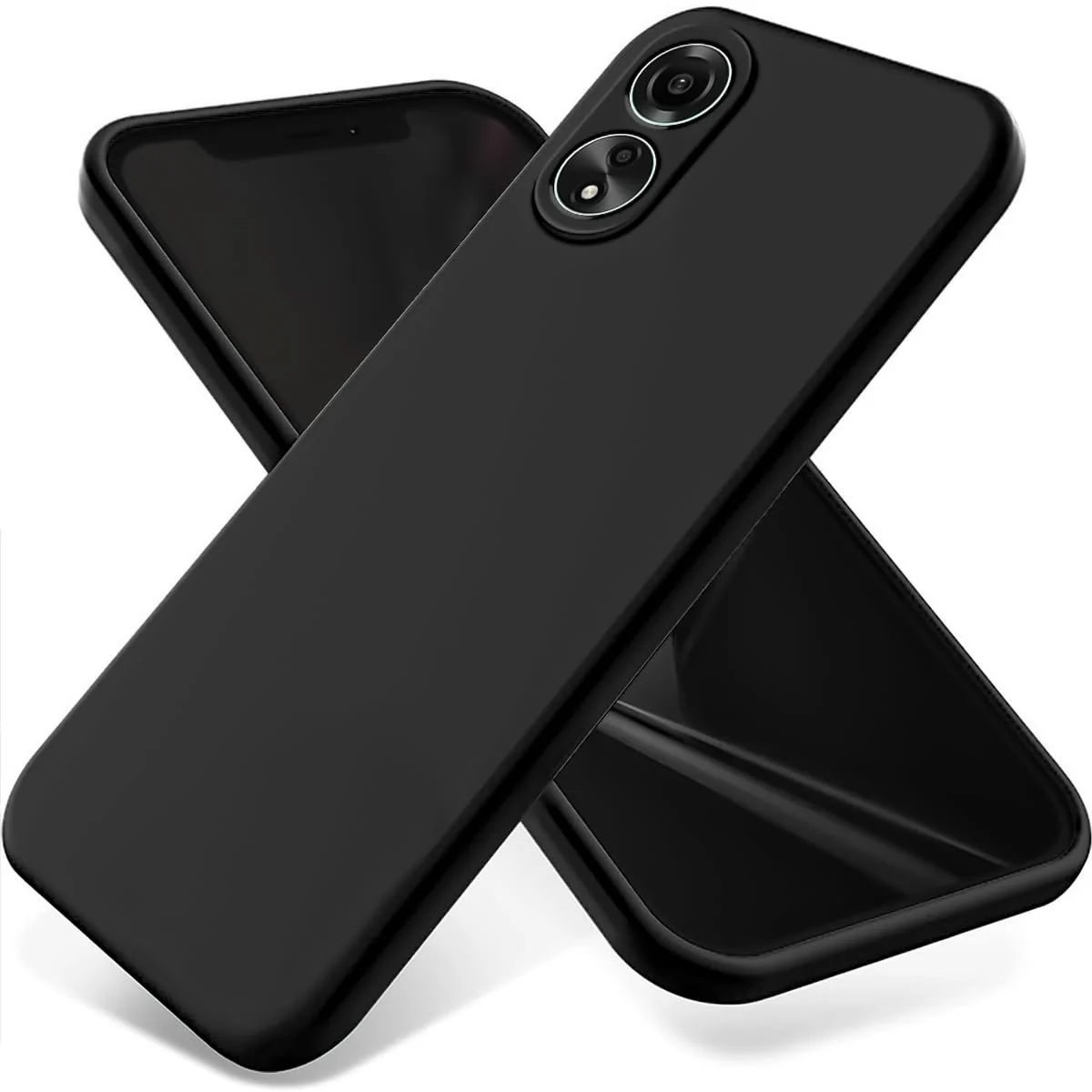DL3 Mobilak Silicone Protective Case for OPPO A78, Shock-absorbing protection, Scratch-resistant surface, Soft microfiber lining - Black
