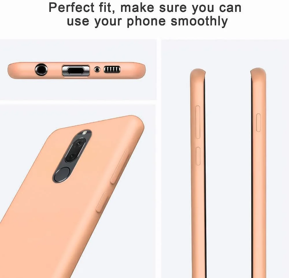 DL3 Mobilak Soft Silicone Protective Case for Huawei Mate 10 Lite with Microfiber Lining and Shockproof Design - Light Orange