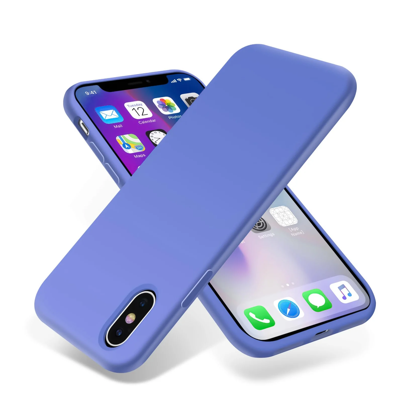 DL3 Mobilak Compatible with iPhone XS Max Case, Liquid Silicone Case, Full Body Protective Cover, Shockproof, Slim Phone Case, Anti-Scratch Soft Microfiber Lining - Light Blue 2