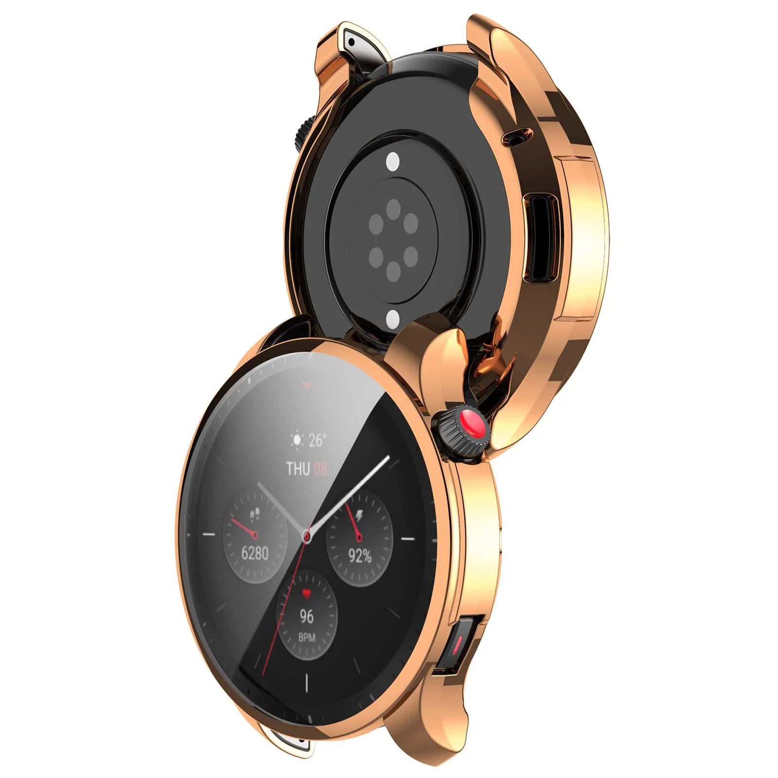 DL3 Mobilak Case Compatible with Amazfit GTR 4 / GTR4 Pro Case Watch Soft TPU Shockproof Cover Slim Guard Thin Bumper Shell Protector - Rose Gold