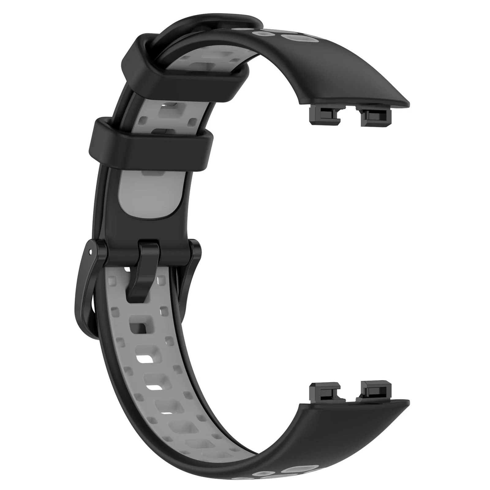DL3 Mobilak Strap for HUAWEI Band 9 / HUAWEI Band 8 Replacement Band, Silicone Belt, Soft, Waterproof, Sweatproof, Easy to Put on and Take Off, HUAWEI Band 8/Band 9 Replacement Strap, Sport Band - Black & Grey