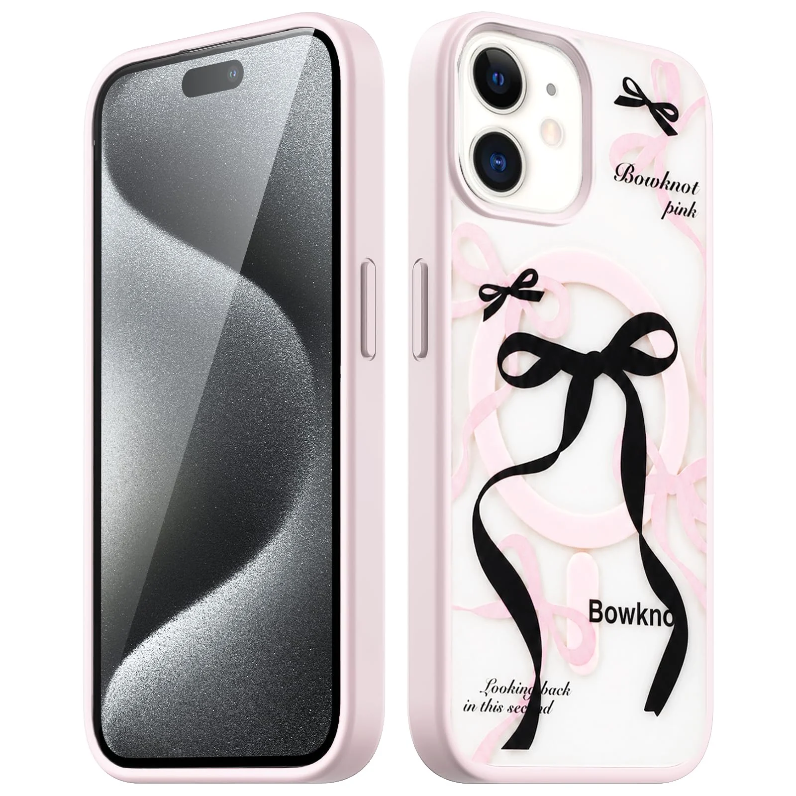 Dl3 Mobilak Magnetic Case for iPhone 11 6.1-Inch Compatible with MagSafe, Shockproof Phone Bumper Cover, Solid Color Matte TPU Frame, Anti-Scratch Clear Back - Black