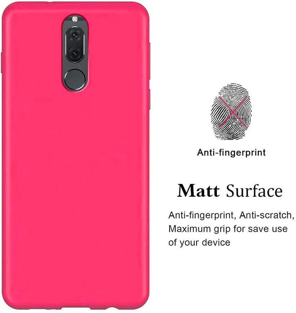 DL3 Mobilak Soft Silicone Protective Case for Huawei Mate 10 Lite with Microfiber Lining and Shockproof Design - Hot Pink