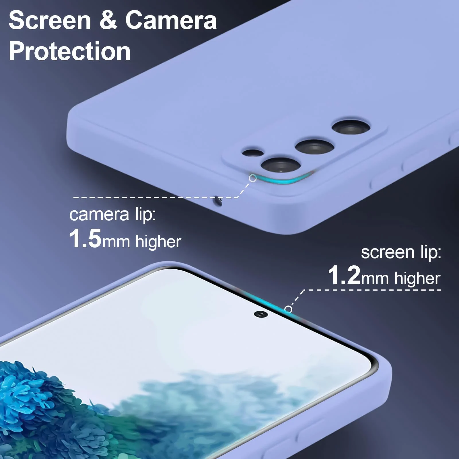 DL3 Mobilak Liquid Silicone Protective Case for Samsung Galaxy S20 FE with Camera Protection and Microfiber Lining - Baby Blue