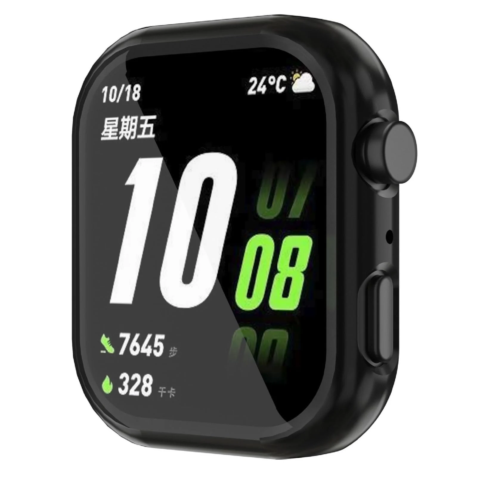 DL3 Mobilak Case Compatible with HONOR Choice Watch 2i Case All-Around with Built-in Screen Protector Watch Soft TPU Shockproof Cover Slim Guard Thin Bumper Shell Protector - Black