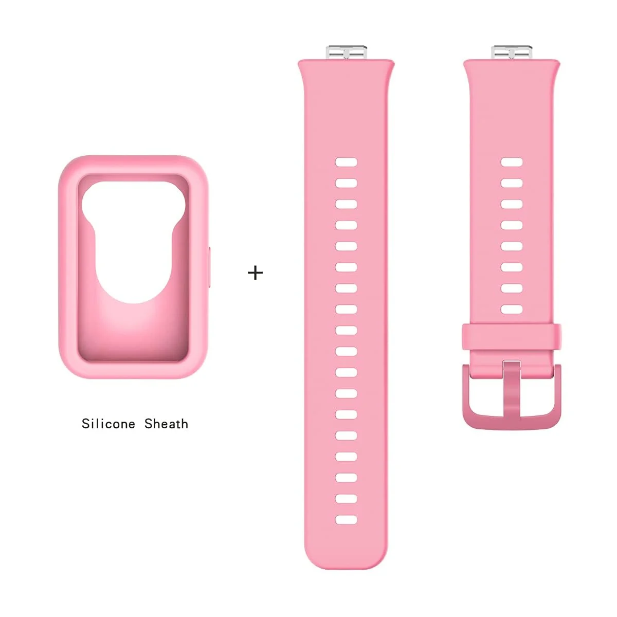 DL3 Mobilak Bands Replacement and case for Huawei Watch Fit, Band for Women Men, Silicone Quick Release Soft Rubber Replacement Watch Band - Pink