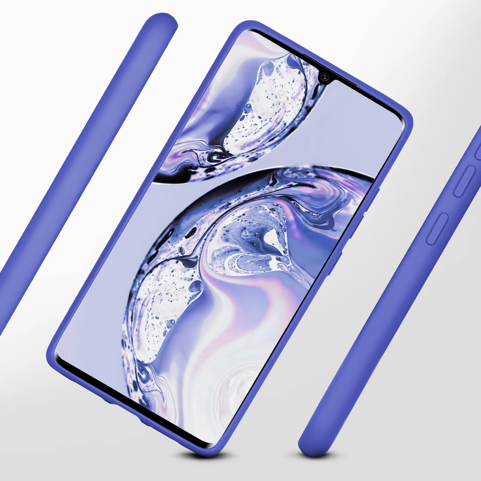 DL3 Mobilak Soft Silicone Protective Case for Xiaomi Mi Note 10 Lite with Microfiber Lining and Shockproof Design - Light Blue