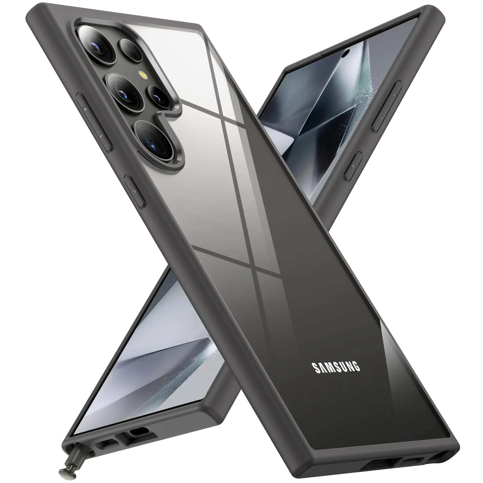 DL3 Mobilak PC and TPU Protective Case for Samsung Galaxy S24 Ultra with Camera Protection and Military-Grade Protection - Titanium Grey