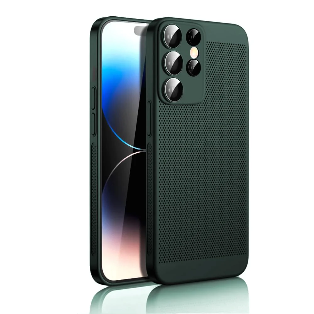 Dl3 Mobilak Case For Samsung Galaxy S25 Ultra Heat Dissipation Case with Built-in Camera Lens Protector Slim Fit Breathable Cooling Anti-Fingerprint Hard PC Back Shockproof Cover (Purple)