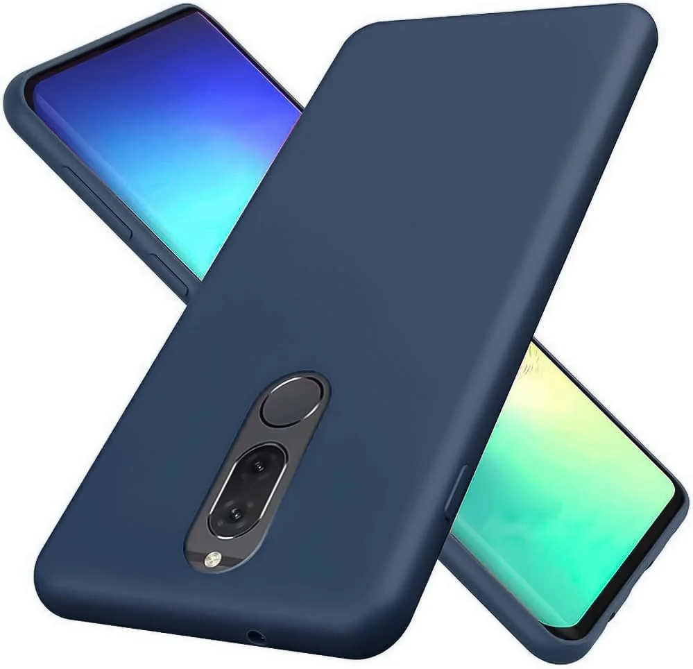 DL3 Mobilak Soft Silicone Protective Case for Huawei Mate 10 Lite with Microfiber Lining and Shockproof Design - Dark Blue