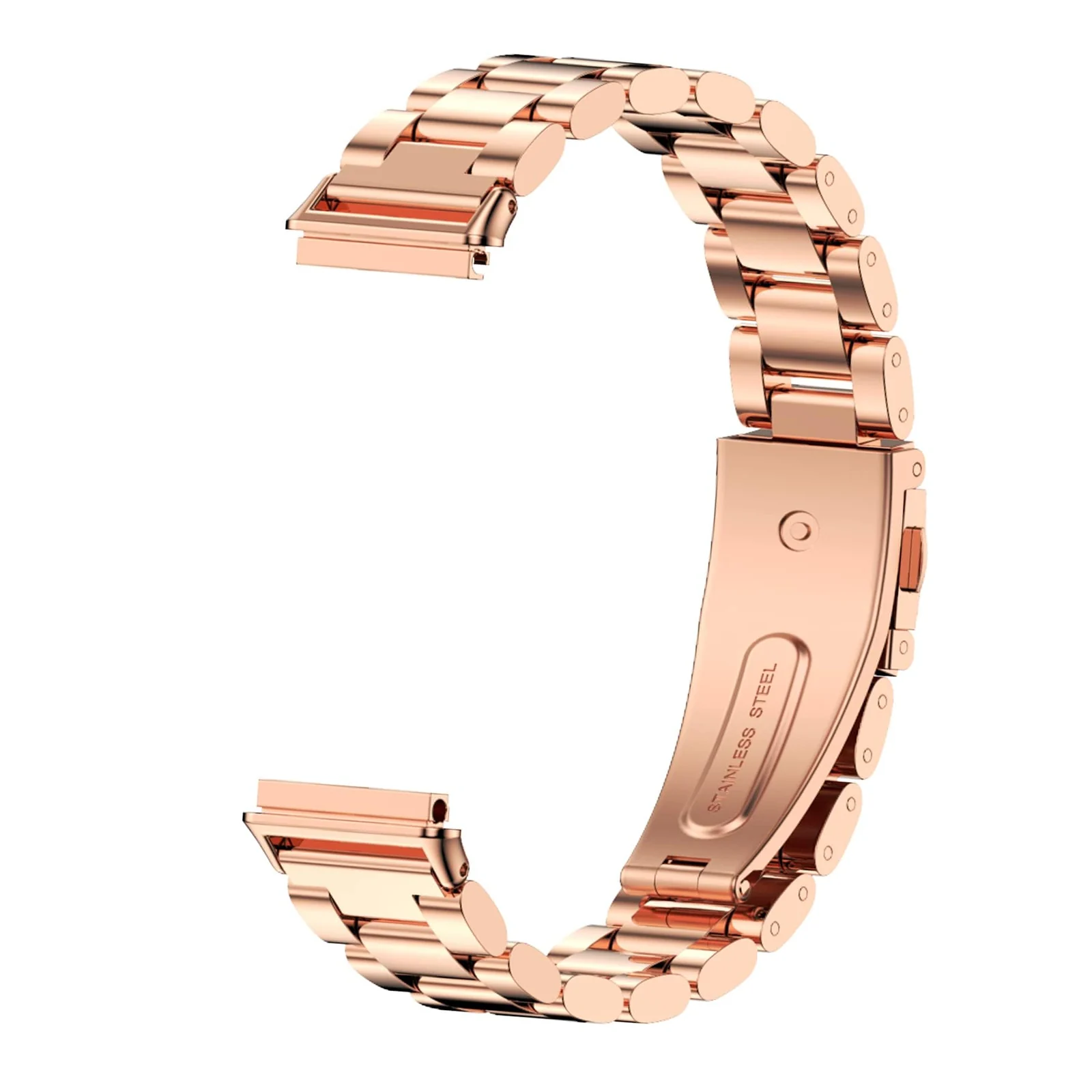 DL3 Mobilak Strap for Huawei Band 7/ Honor Band 7 Stainless Steel Replacement Metal Straps Bracelet Compatible with Huawei Watch Band 7 Standard and Huawei Band 7 NFC Edition Bracelets - Rose Gold
