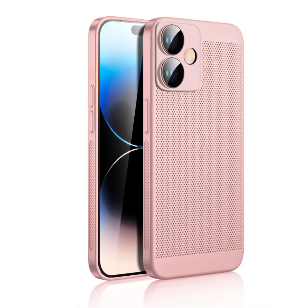 DL3 Mobilak Case For Honor 400 5G Heat Dissipation Case with Built-in Camera Lens Protector Slim Fit Breathable Cooling Anti-Fingerprint Hard PC Back Shockproof Cover - Pink