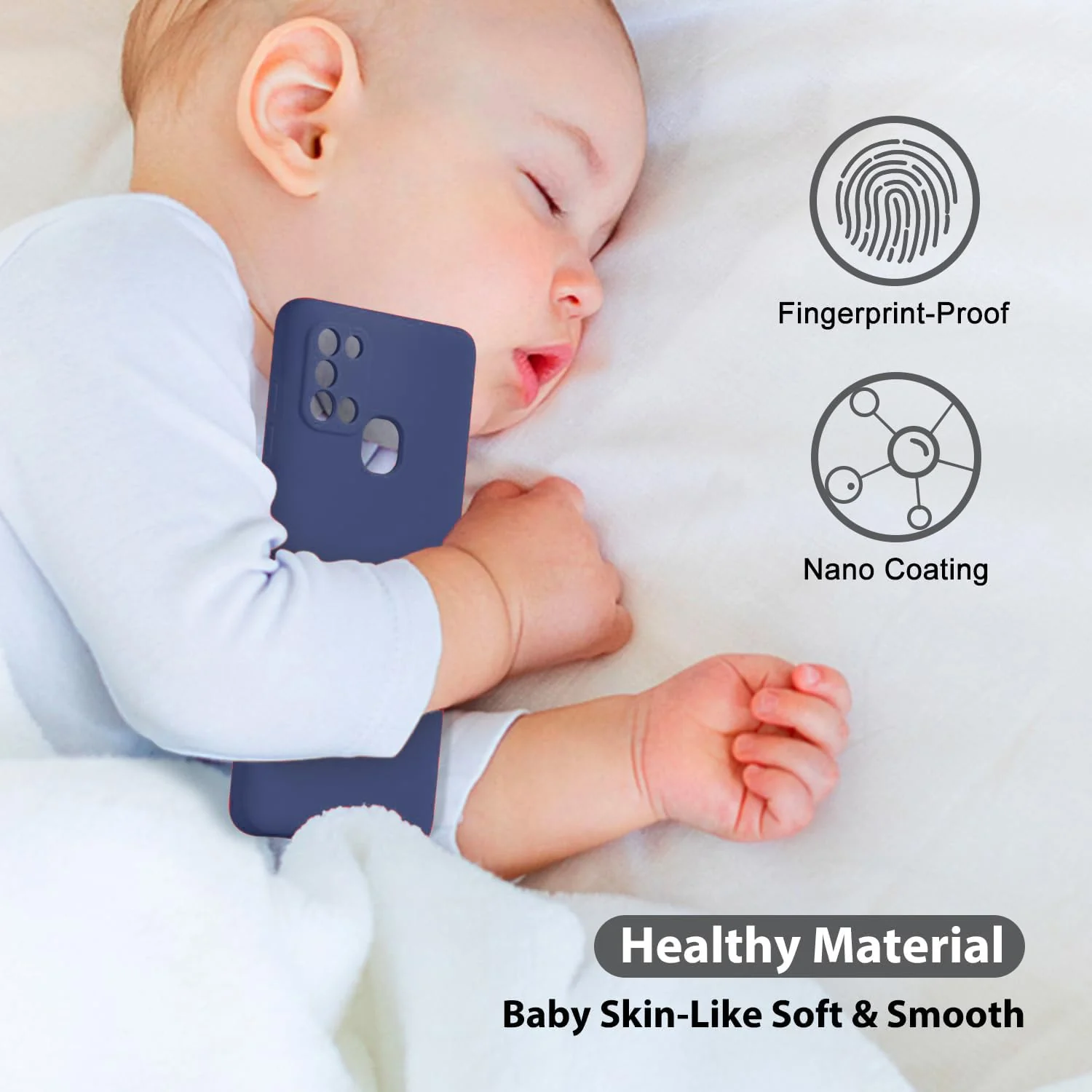 DL3 Mobilak Silicone Protective Case for Samsung Galaxy A21s, Shock-absorbing protection, Scratch-resistant surface, Soft microfiber lining - Blue 1