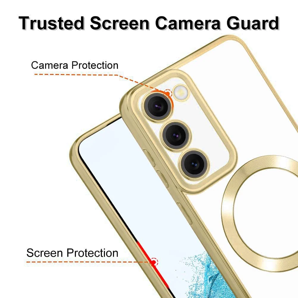 DL3 Mobilak Clear TPU Case for Samsung Galaxy S20 FE 4G 5G 2020 / 2022, Compatible with MagSafe accessories, Supports wireless charging, Camera protection - Gold