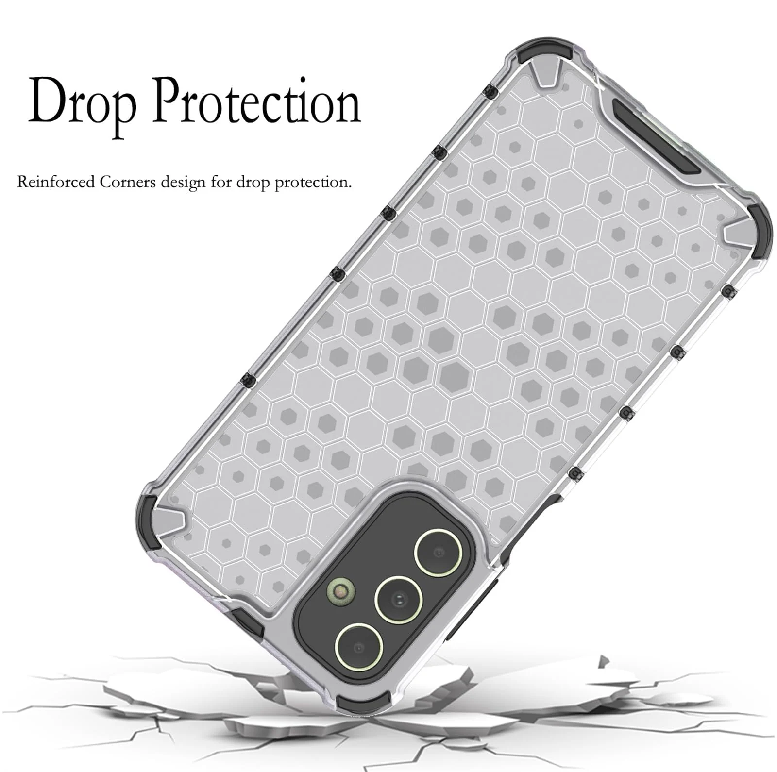 DL3 Mobilak Case For Samsung Galaxy A25 5G, [Honeycomb Design] Drop Protection, Ultra Thin TPU + PC Transparent Silicone Protective Case, Shockproof Cover - Clear