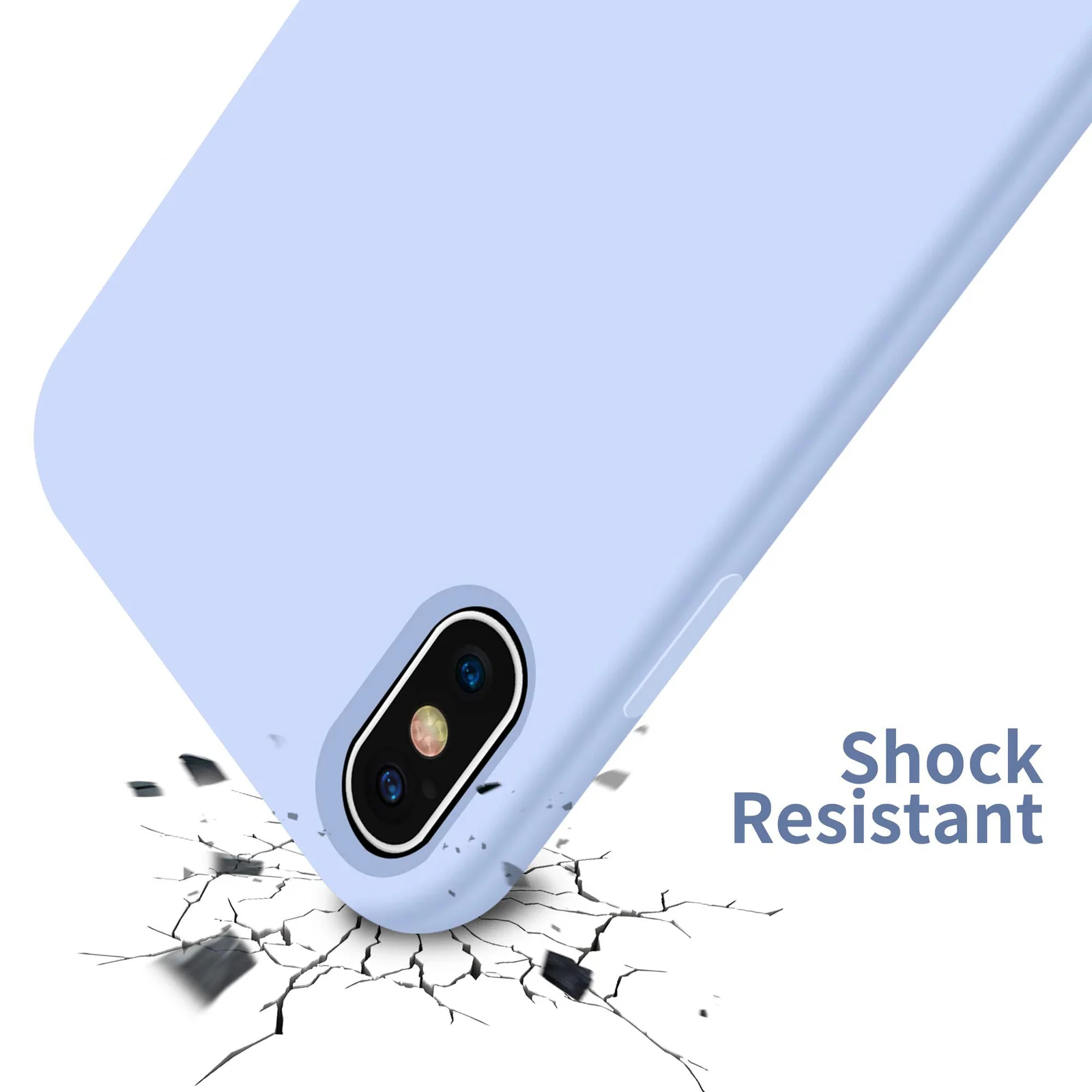 DL3 Mobilak Liquid Silicone Protective Case with Soft Microfiber Lining for iPhone XS Max - Baby Blue