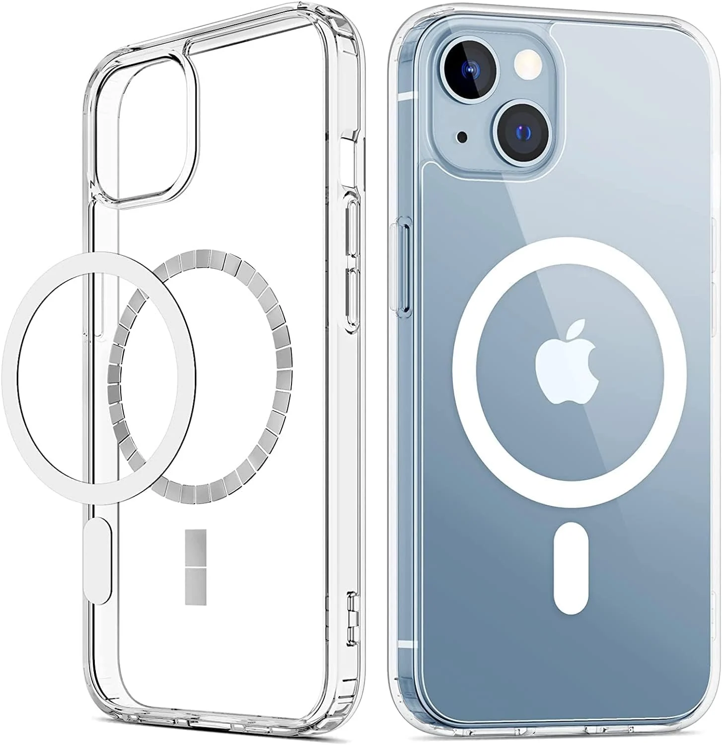 DL3 Mobilak for iPhone 13 Case & iPhone 14 Case [Compatible with MagSafe] [Strong Magnet] [Non-Yellowing] Magnetic Slim Thin Bumper Phone Cover, Lightweight, and Durable - Clear