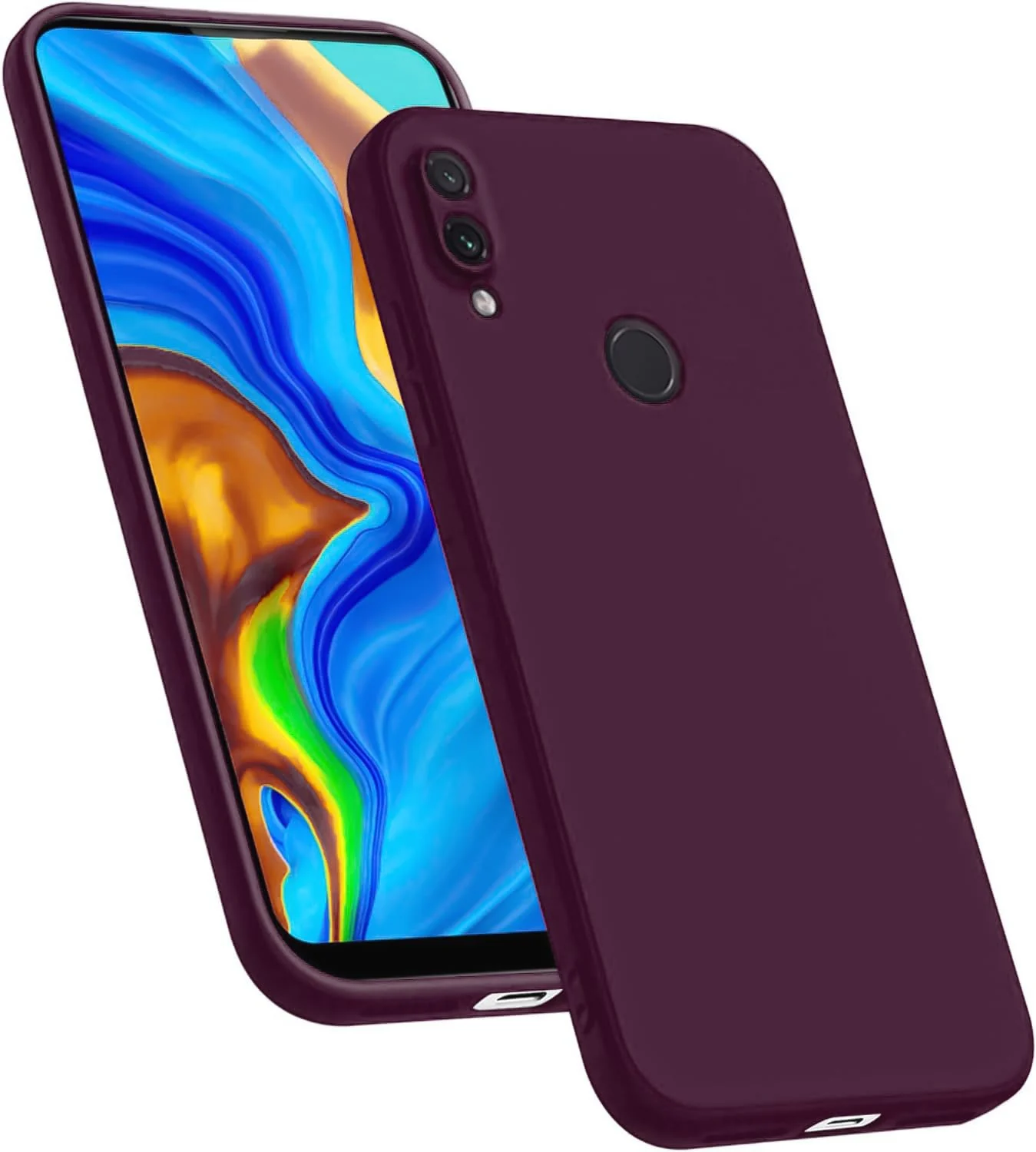 Dl3 Mobilak Compatible with Huawei Y7 2019 / Huawei Y7 Prime 2019 Case, Liquid Silicone Case, Full Body Camera Protective Cover, Shockproof, Slim Phone Case, Soft Microfiber Lining Case - Light Purple