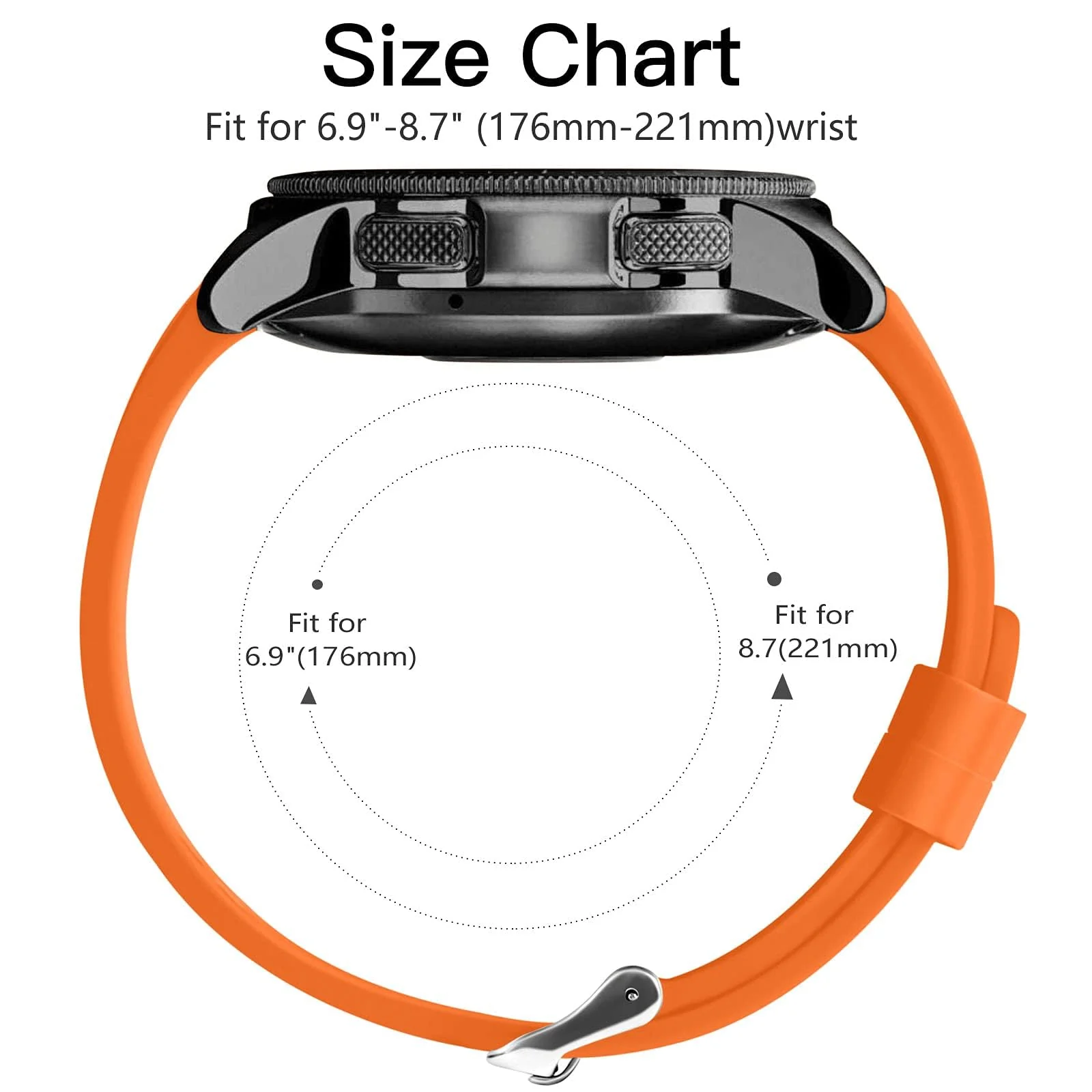 DL3 Mobilak Silicone Sport Band 22MM Xiaomi Redmi Watch 5 Active/5 Lite/Samsung Galaxy Watch 46mm/Watch 3 45mm/Gear S3/Huawei watch (GT6 GT5 GT4 GT3 GT2 GT 46MM)/GT2E/GT5 Pro/GT 6 Pro/Amazfit GTR 3/4 - Orange