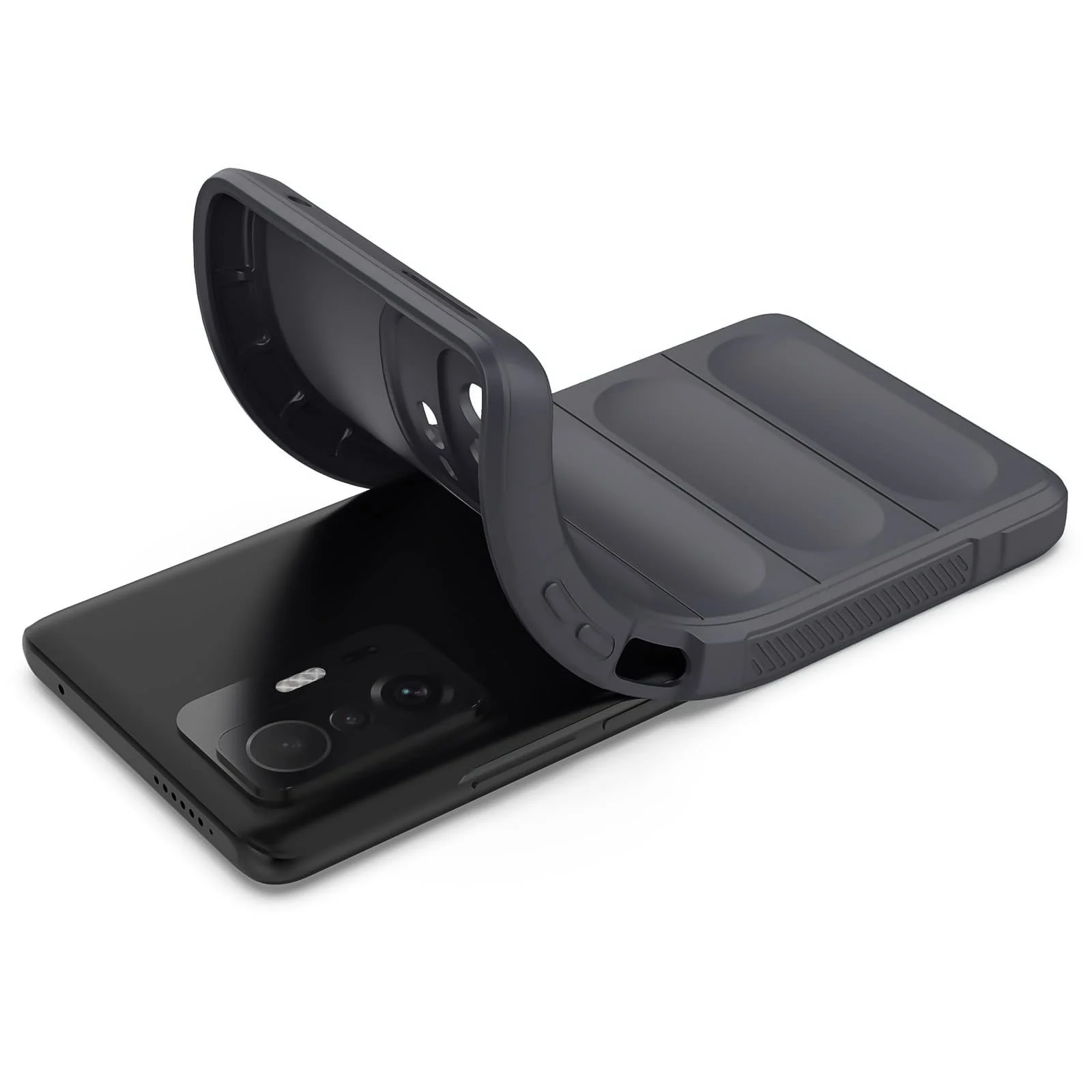 DL3 Mobilak Silicone Case for Xiaomi 11T/Xiaomi 11T Pro 5G Heavy Duty Protective [Slim Fit] Shockproof Soft Protective Design Shock-Absorption TPU Cover With Camera Protection - Dark Gray