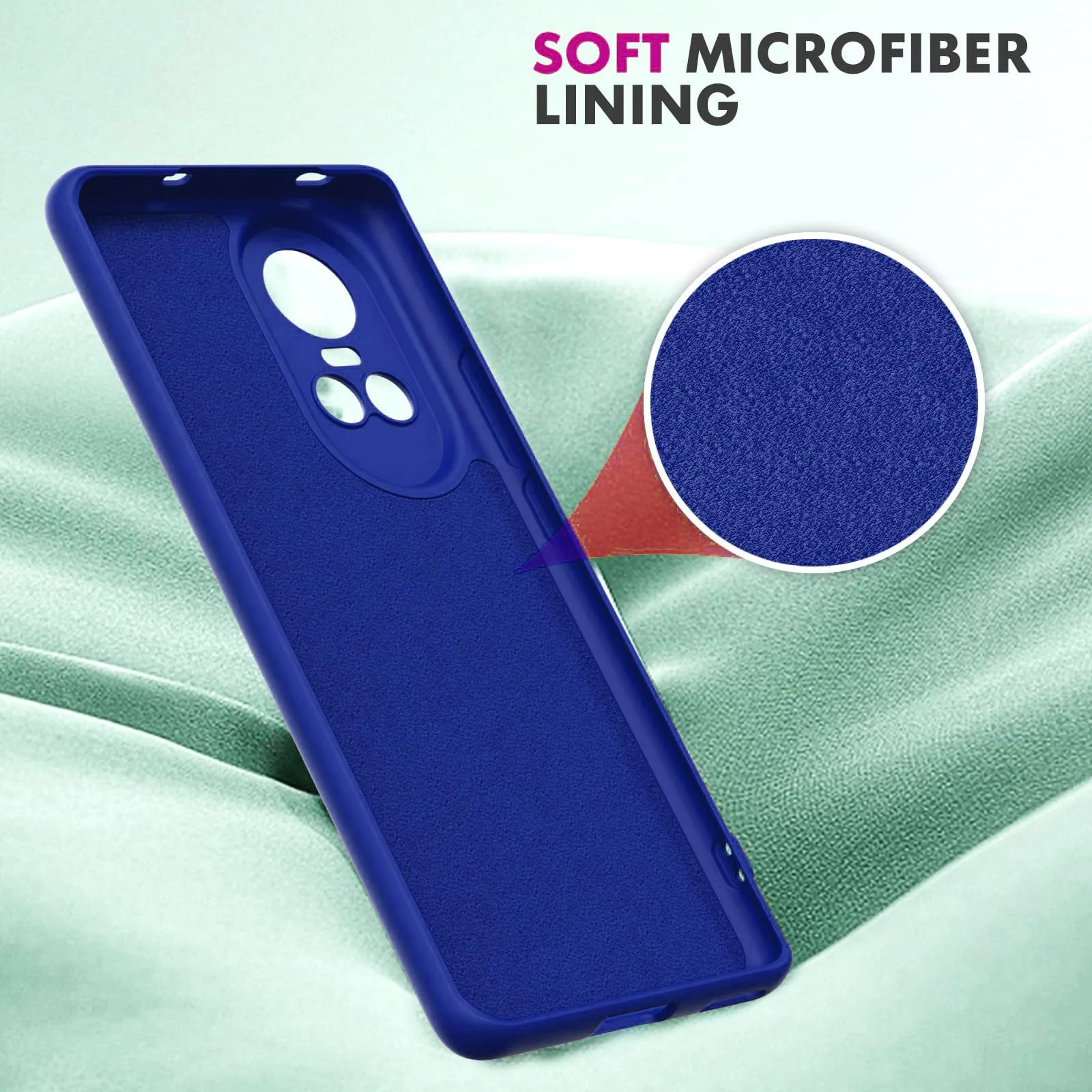DL3 Mobilak Liquid Silicone Case for OPPO Reno 10, Shock-absorbing protection, Scratch-resistant surface, Soft microfiber lining - Pepsi