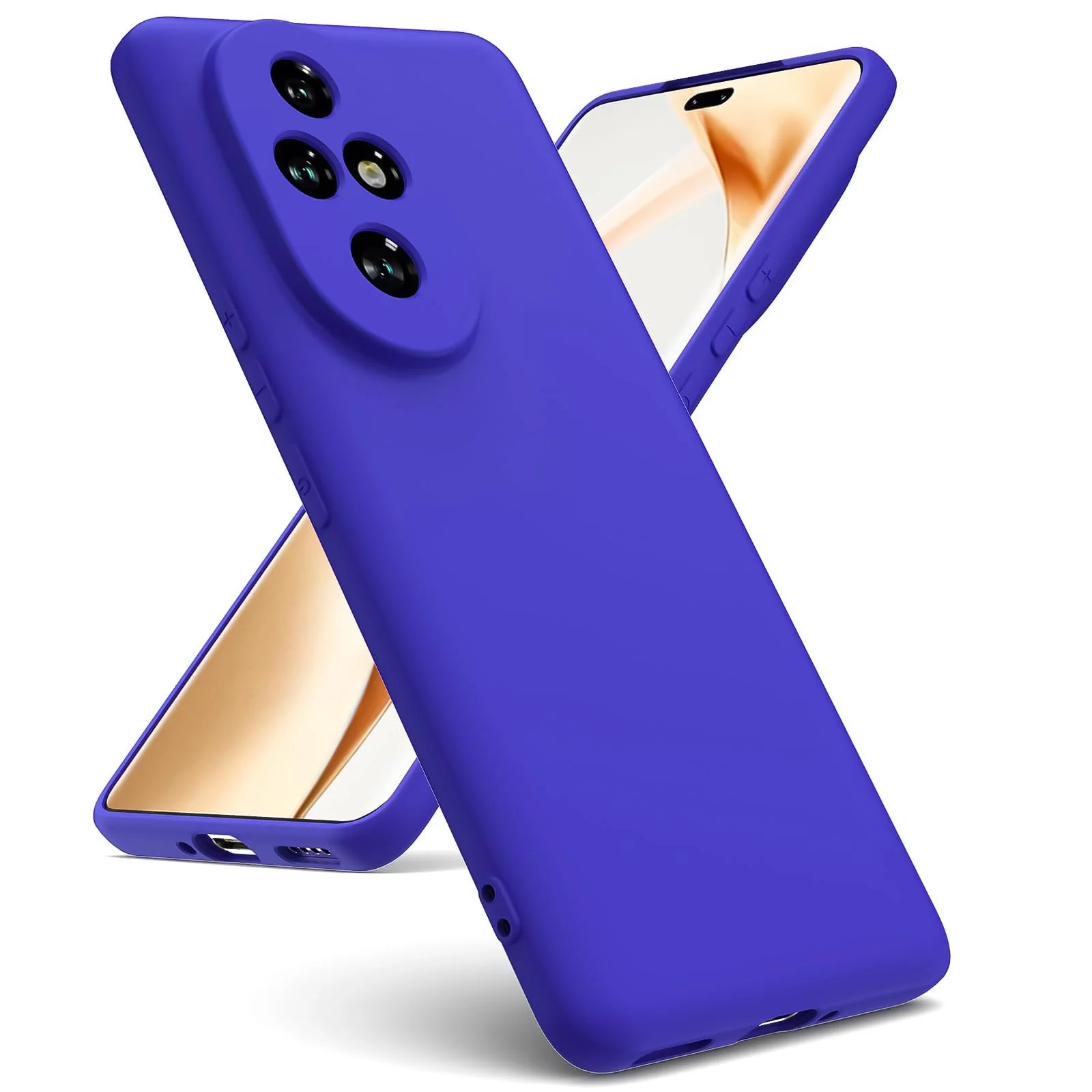 DL3 Mobilak Compatible with Honor 200 5G Case Slim Liquid Silicone Soft Gel Rubber Shockproof Protective Phone Case with Anti-Scratch Microfiber Lining, Cover With Camera Protection - Pepsi