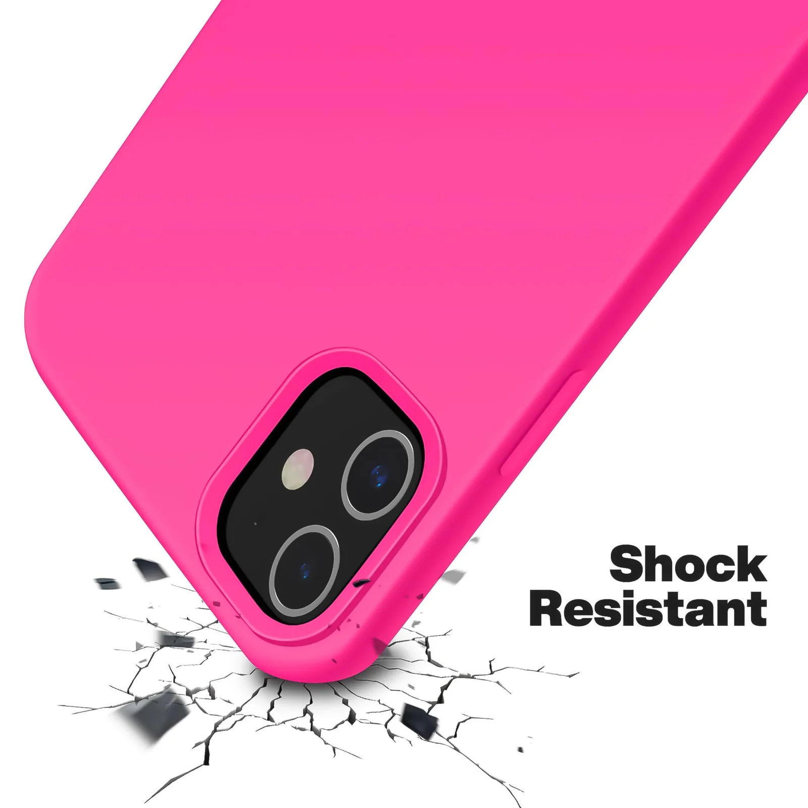 DL3 Mobilak Liquid Silicone Protective Case for iPhone 11 (6.1 Inch) with Camera Protection and Microfiber Lining - Hot Pink