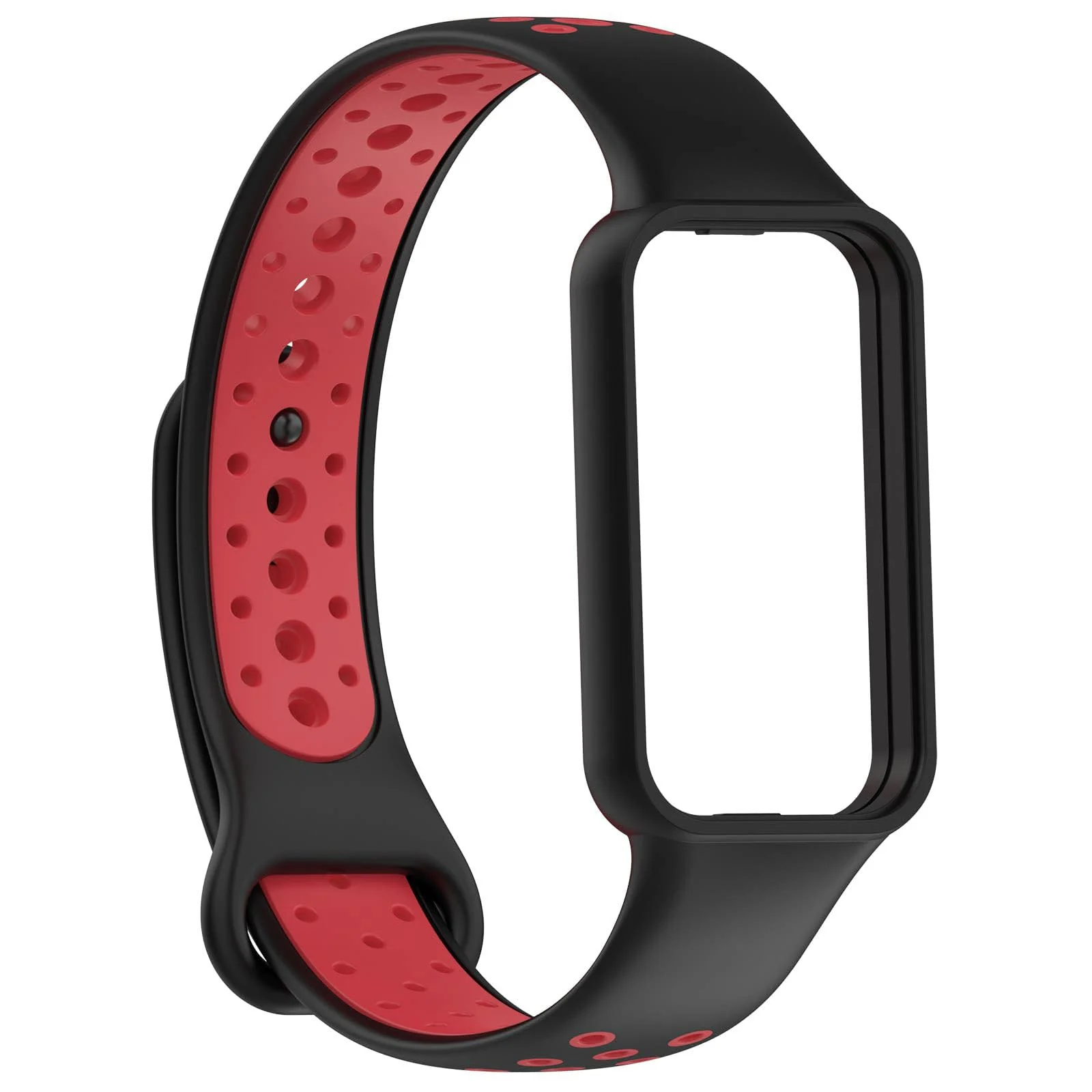 DL3 Mobilak Smart Watch Strap for Xiaomi Redmi Band 2, Sport Silicone Watch Band Wrist Strap, Replacement Bracelet Wristband Wrist Strap for Xiaomi Redmi Smart Band2 Accessories - Black Red