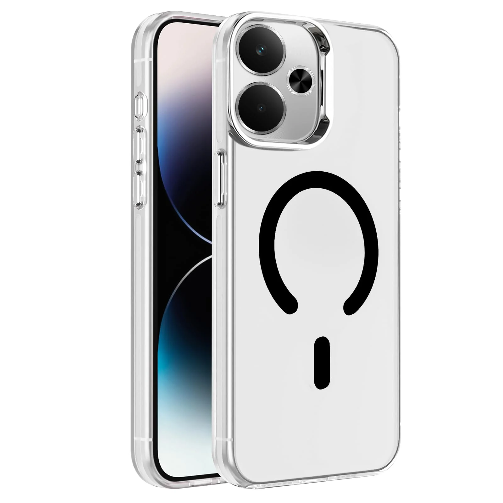 DL3 Mobilak Case for Xiaomi Redmi 13 4G / 5G / Poco M6 4G / Note 13R Crystal Clear [Not Compatible with MagSafe] Soft TPU Gel Case Flexible Silicone Anti-Scratch Transparent TPU Cover - Black