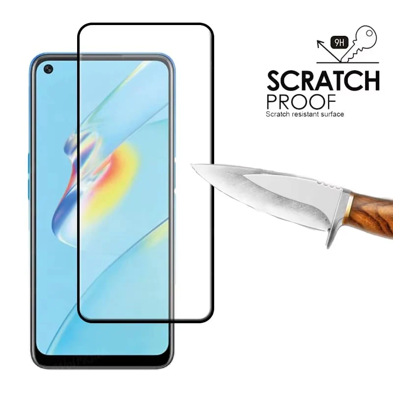 DL3 Mobilak for OPPO A55 4G Tempered Glass Screen Protector, 9H Hardness Anti-Scratch Tempered Glass flim, Case Friendly, Anti-Scratch - Clear