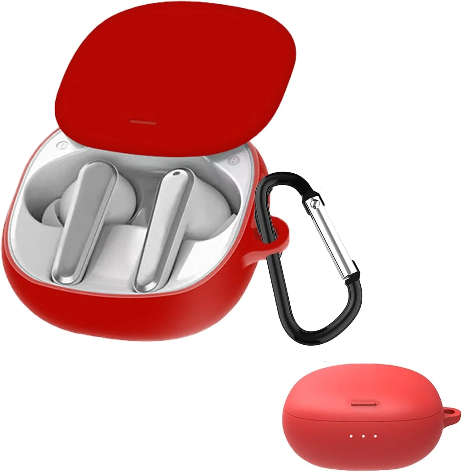 Dl3 Mobilak Silicone Case Compatible with Soundcore Liberty Air 2 Pro Earbuds, Soft Silicone Protective Case Cover, Shockproof Sleeve with Carabiner (Black)