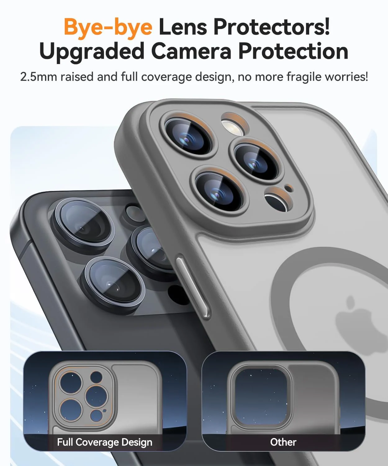 DL3 Mobilak Magnetic for iPhone 15+ Plus/iPhone 14 Plus 6.7-Inch Case, Upgraded [Full Camera Protection] [Compatible with MagSafe] [Translucent Matte] Shockproof Protective Phone Cover - Gray