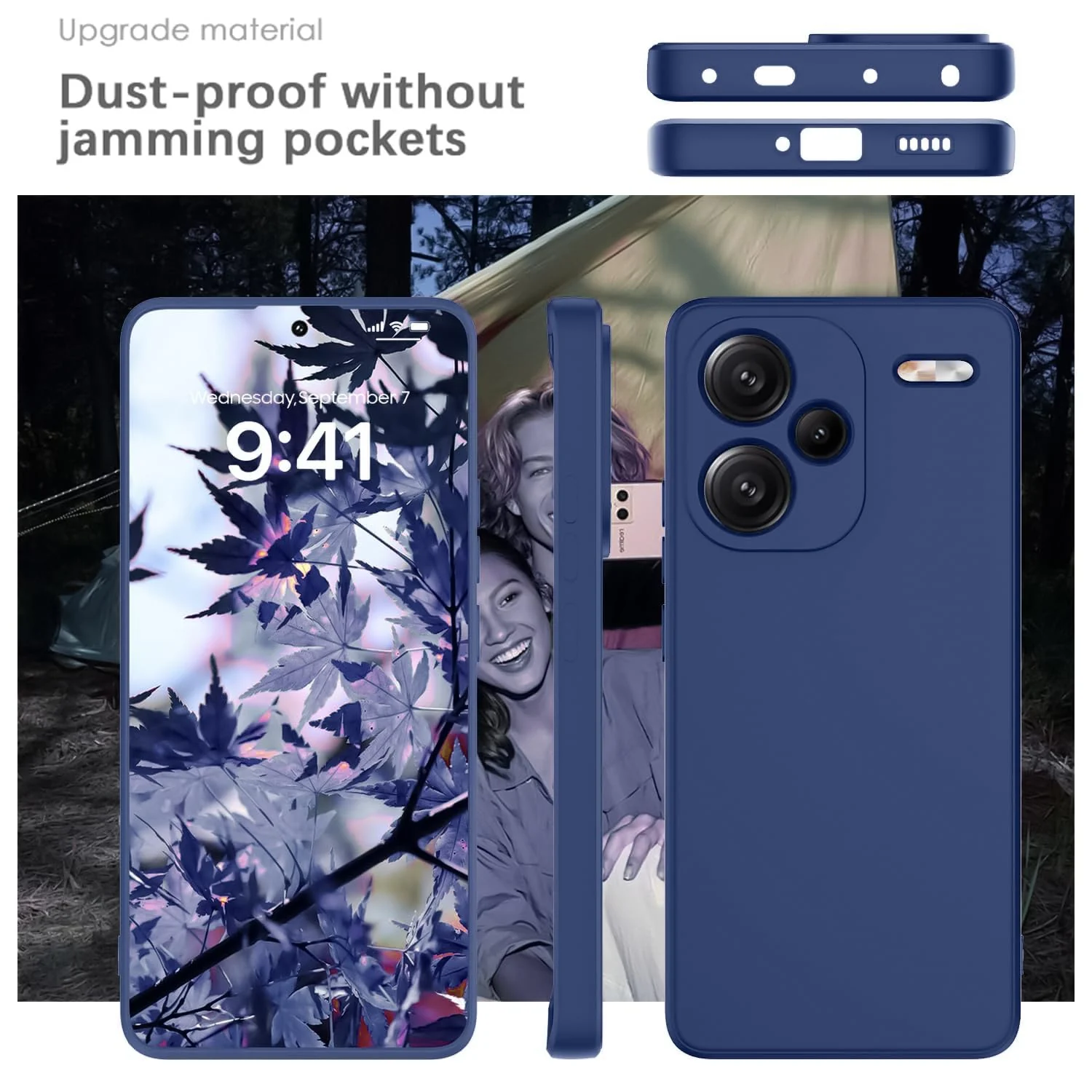 DL3 Mobilak Liquid Silicone Protective Case for Xiaomi Redmi Note 13 Pro+ Plus 5G with Microfiber Lining and Shockproof Design - Royal Blue