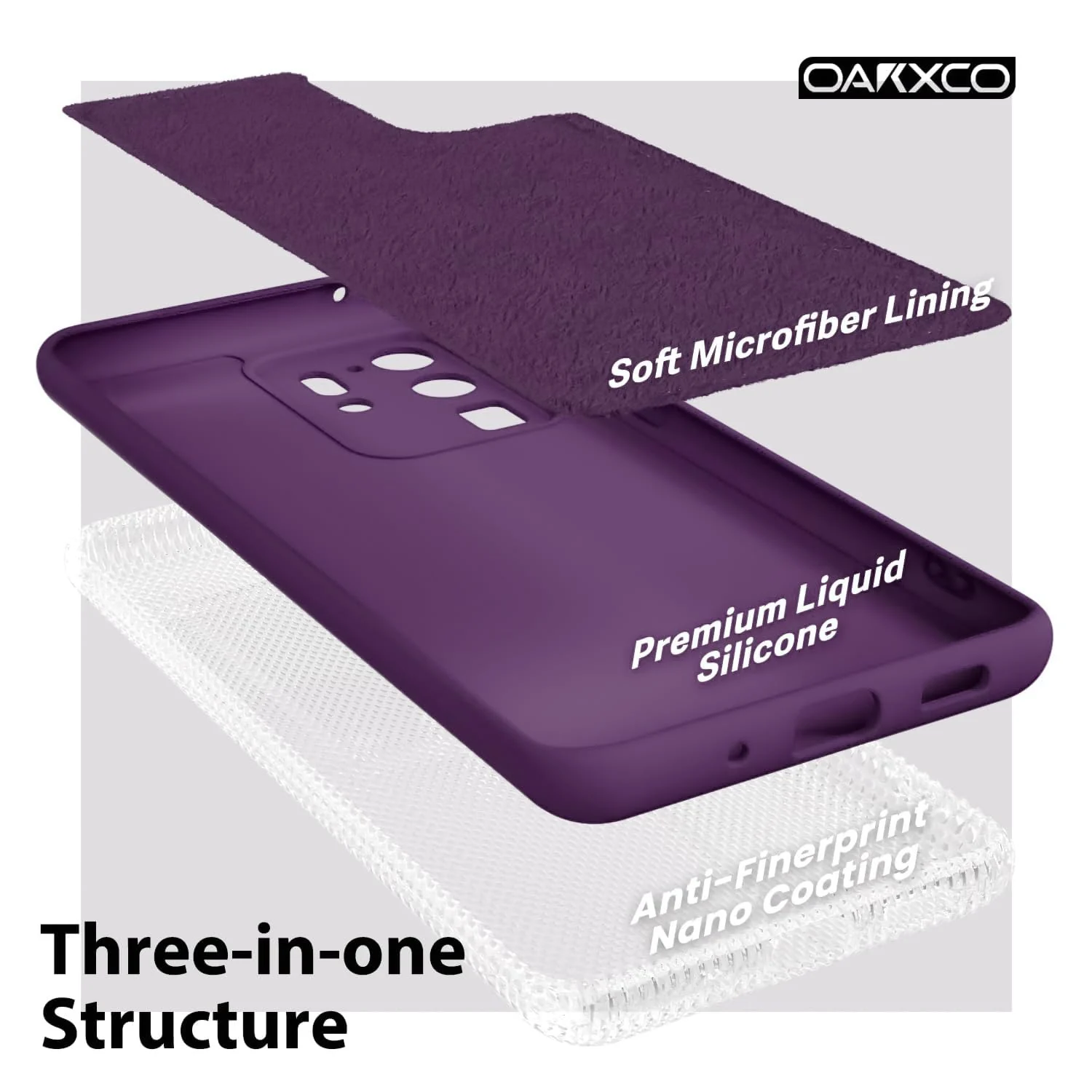 "DL3 Mobilak Liquid Silicone Case for Samsung Galaxy Note 20 5G (6.7""), Shock-absorbing protection, Scratch-resistant surface, Soft microfiber lining - Violet"