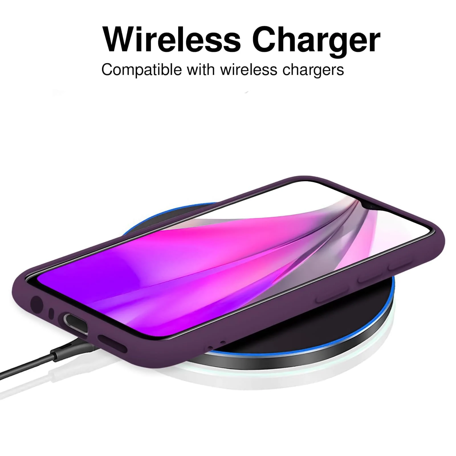 DL3 Mobilak Soft Silicone Protective Case for Xiaomi Redmi Note 8 with Microfiber Lining and Shockproof Design - Violet