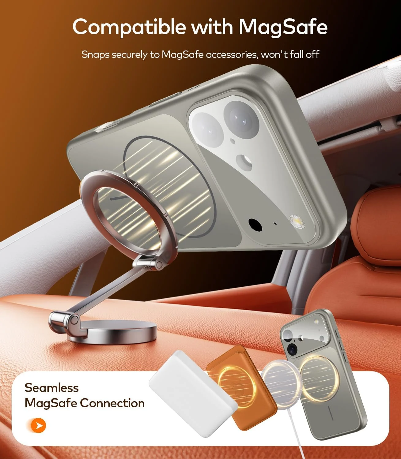 DL3 Mobilak MagSafe-Compatible Magnetic Case for iPhone 17 with Camera Protection and Shockproof Design - Steel Grey