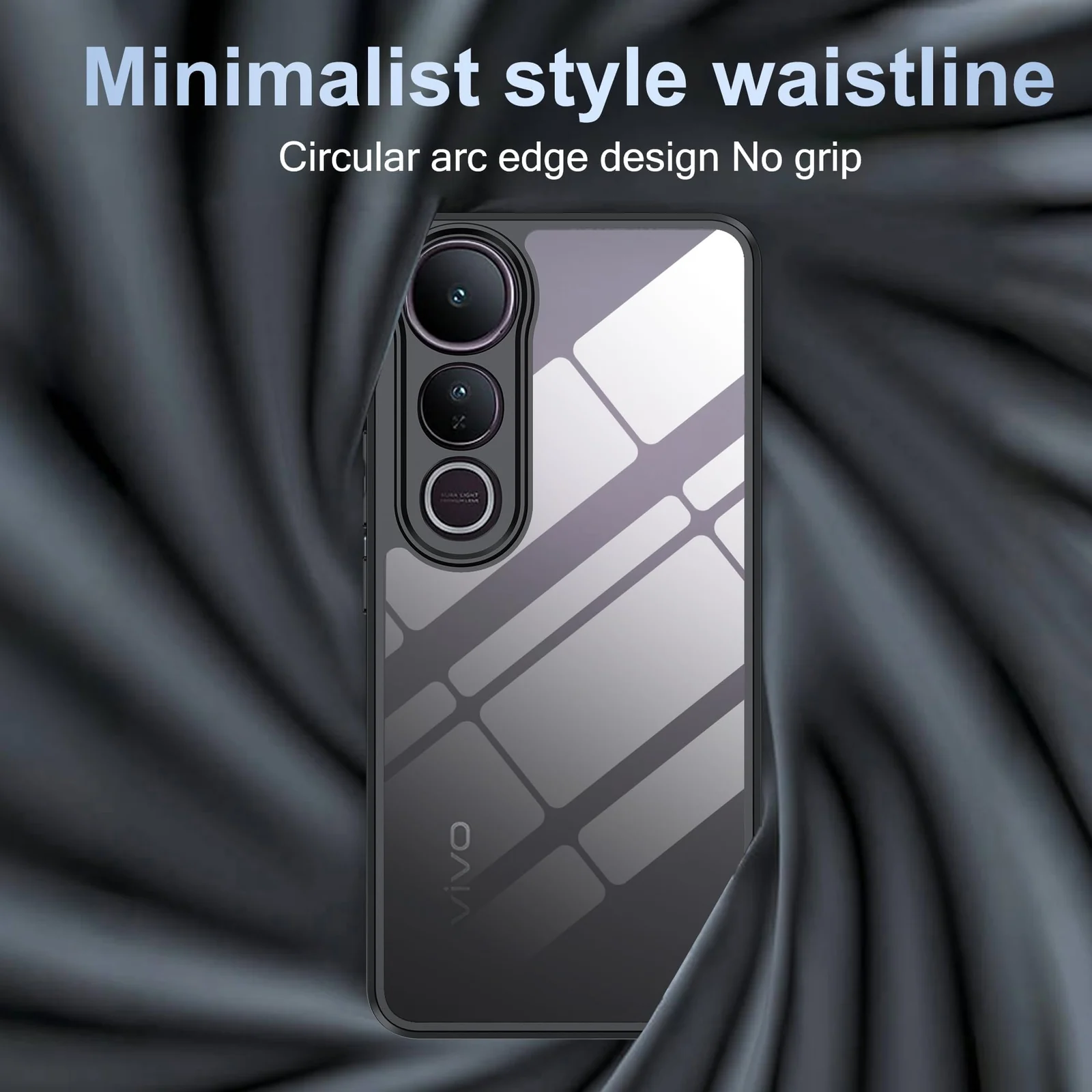 DL3 Mobilak Clear PC and TPU Protective Case for vivo V50 lite 4G / vivo V50 lite 5G with Camera Protection and Military-Grade Protection - Black