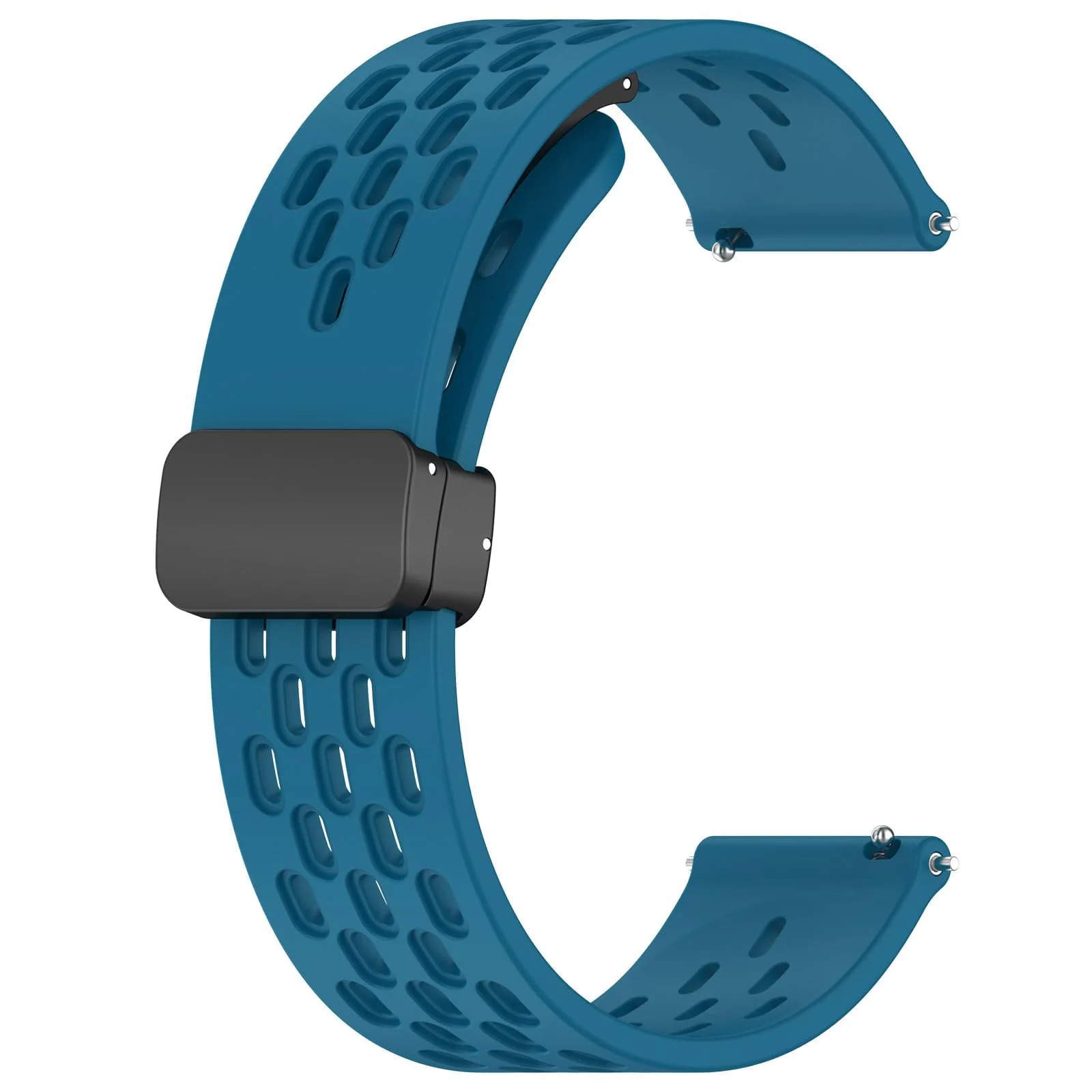 DL3 Mobilak Silicone Band Magnetic Clasp 22MM Strap For Samsung galaxy watch3 45mm /galaxy 46mm/Gear S3/Huawei watch GT3 46MM/GT2E/GT2 Pro/GT GT2 46MM/Magic Watch2 46mm/Amazfit GTR 3/4 (Rock) - Rock Blue