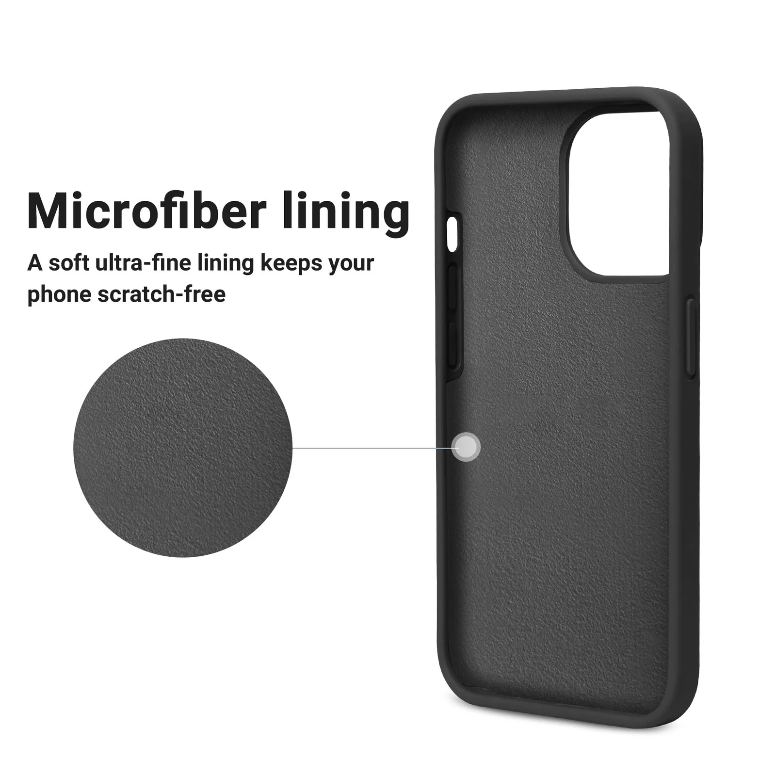 DL3 Mobilak Liquid Silicone Protective Case with Soft Microfiber Lining for iPhone 13 Pro (6.1 Inch) - Black