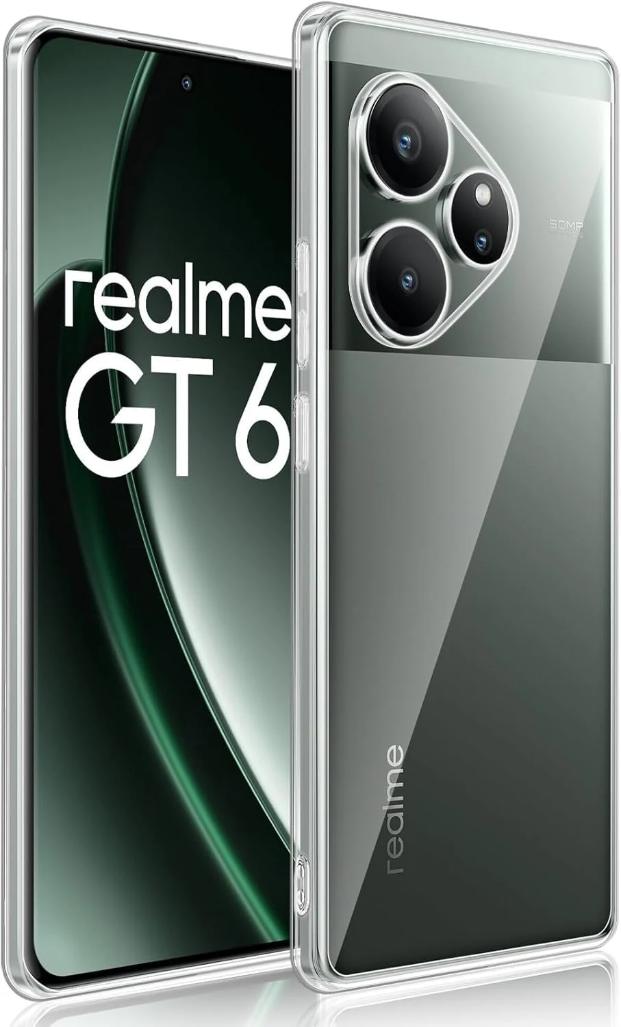 DL3 Mobilak Case Compatible with realme GT6/GT Neo6/GT Neo 6 SE/GT 6T Case Crystal Soft TPU Gel Case Flexible Silicone Anti-Scratch Camera Protection TPU Cover - Clear